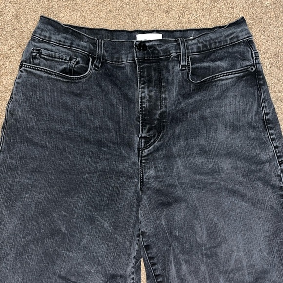 FRAME Denim Le Palazzo Crop Jeans Raw Released Hem Kerry Vintage Washed Black 30 - Picture 4 of 8